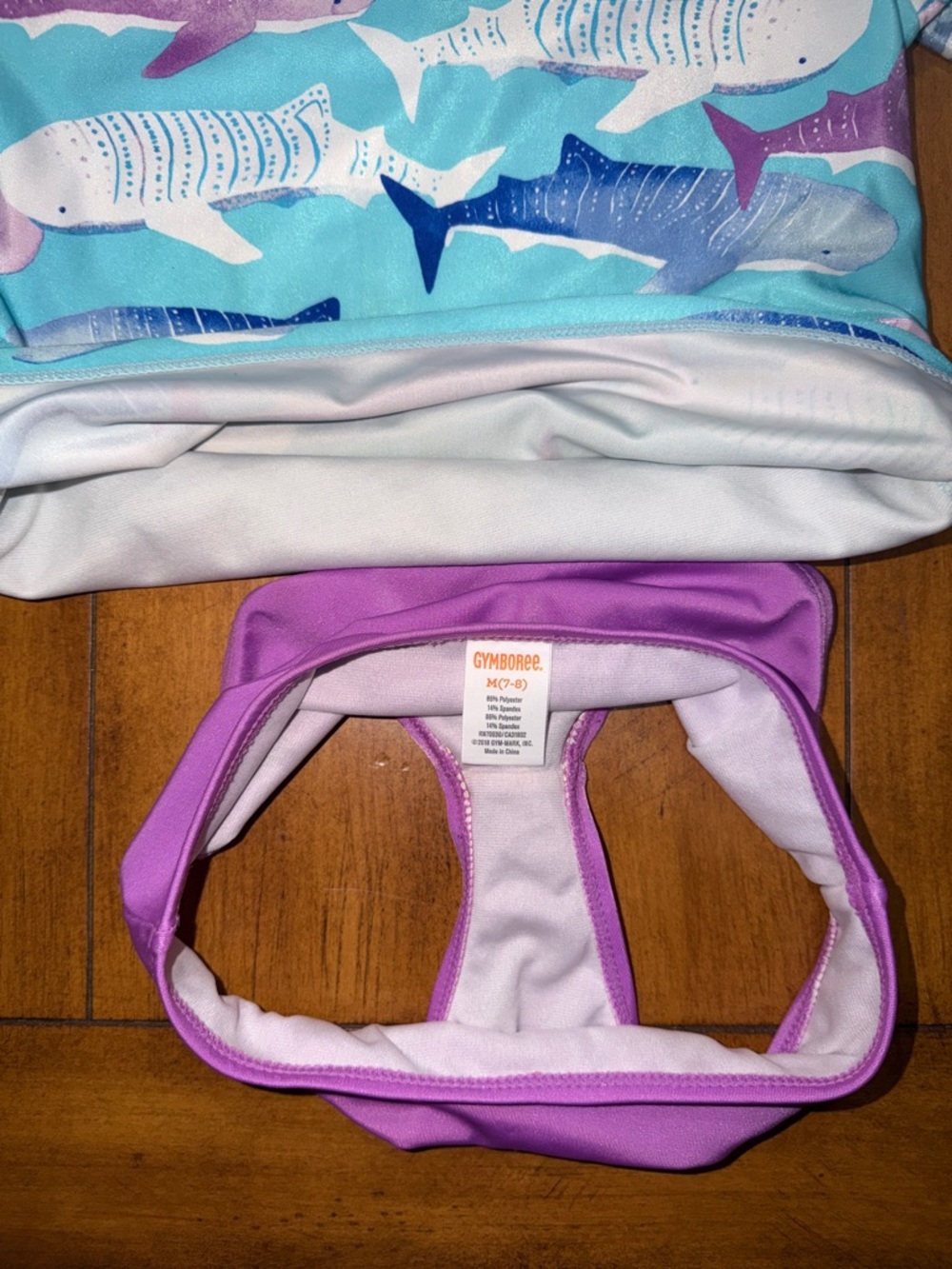 Gymboree Turquoise & Purple Shark Rashguard Two-Piece - Picture 4 of 4